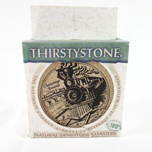 Vintage Thirstystone Natural Sandstone Coasters Chattanooga TN Train Set of 4